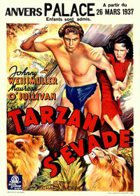 Tarzan Escapes Movie Poster Print featuring vibrant jungle adventure.