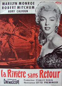 River of No Return Movie Poster Print, vintage film art.