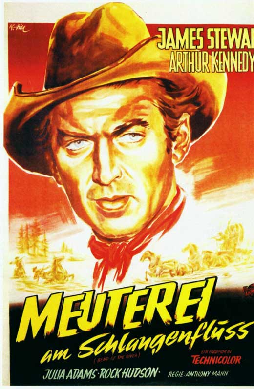 Bend of the River Movie Poster Print showcasing classic cinematic artwork.