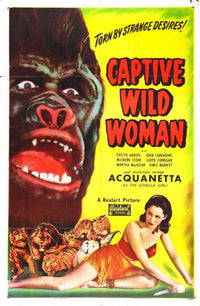 Captive Wild Woman Movie Poster Print showcasing vintage cinema art.