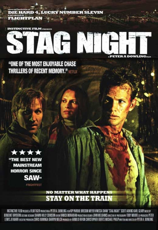 Stag Night of the Dead Movie Poster Print featuring horror-comedy theme.