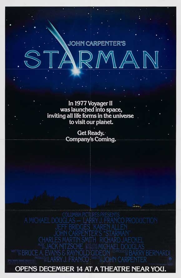 Starman Movie Poster Print featuring vibrant colors and iconic imagery.