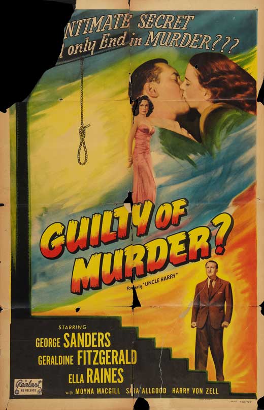 The Strange Affair of Uncle Harry movie poster print featuring striking visuals.