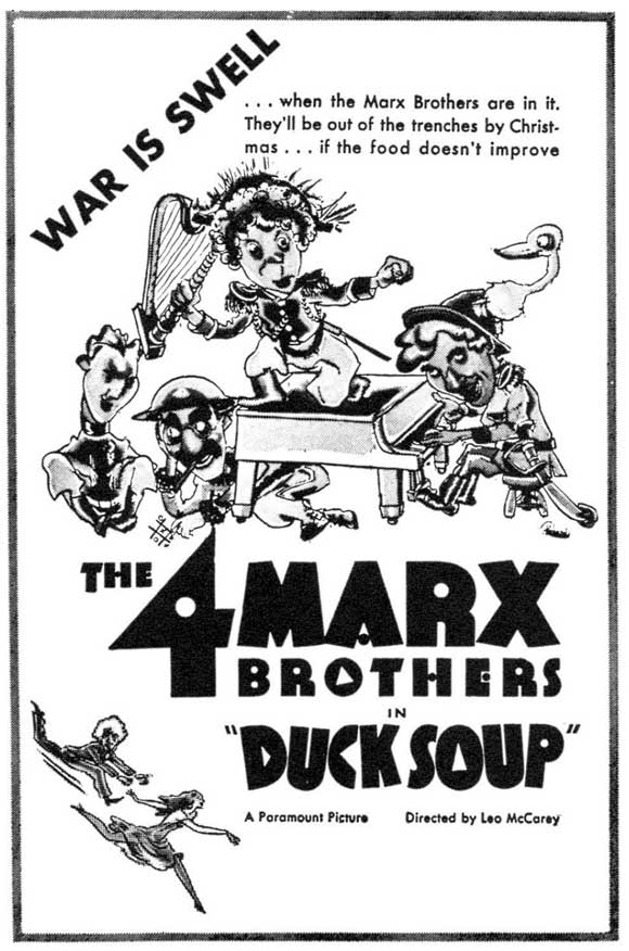 Duck Soup Movie Poster Print featuring classic Marx Brothers humor.