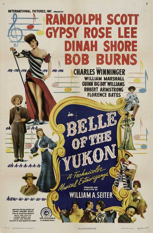 Belle of the Yukon Movie Poster Print showcasing vibrant colors and classic film imagery.