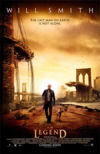 I Am Legend movie poster print featuring dramatic imagery.