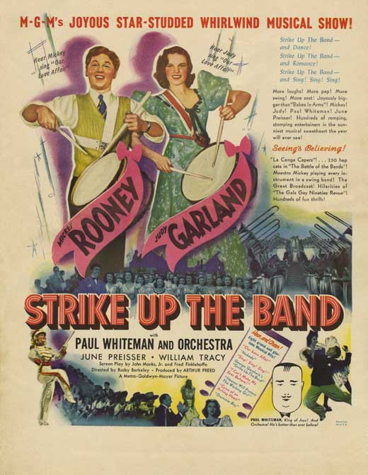 Strike Up the Band Movie Poster Print featuring vibrant colors and classic design.
