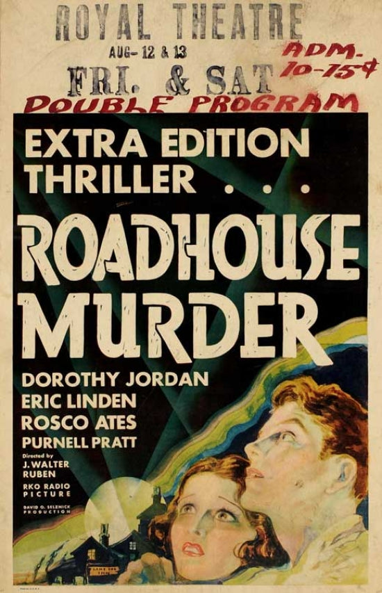 The Roadhouse Murder Movie Poster Print showcasing cinematic suspense.
