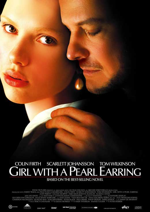 Girl with a Pearl Earring movie poster print featuring iconic artwork.