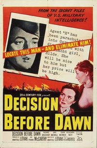 Decision Before Dawn Movie Poster Print showcasing dramatic film visuals.
