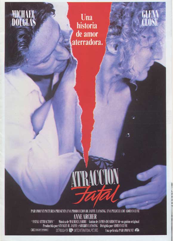 Fatal Attraction Movie Poster Print featuring iconic design