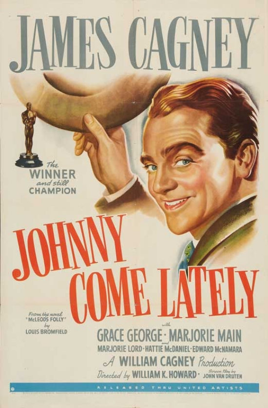 Johnny Come Lately Movie Poster Print showcasing classic cinema art.