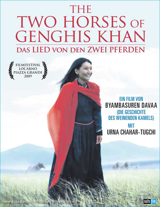 Two Horses of Genghis Khan Movie Poster Print featuring vibrant artwork.