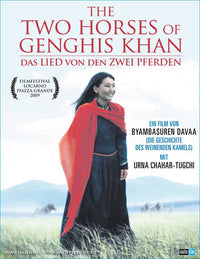Two Horses of Genghis Khan Movie Poster Print featuring vibrant artwork.