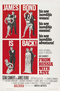 From Russia with Love Movie Poster Print featuring classic James Bond imagery.
