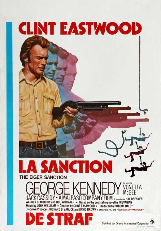 The Eiger Sanction Movie Poster Print showcasing adventure and classic film art.