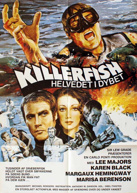 Killer Fish Movie Poster Print showcasing vibrant colors and thrilling design.