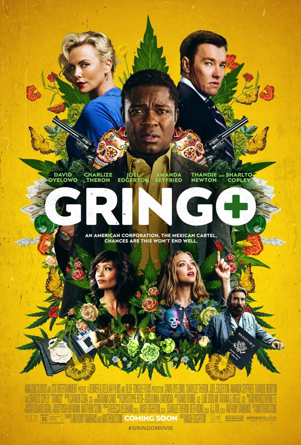 Gringo Movie Poster Print showcasing vibrant film artwork.