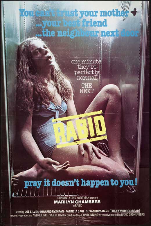 Rabid Movie Poster Print showcasing horror cinema theme.