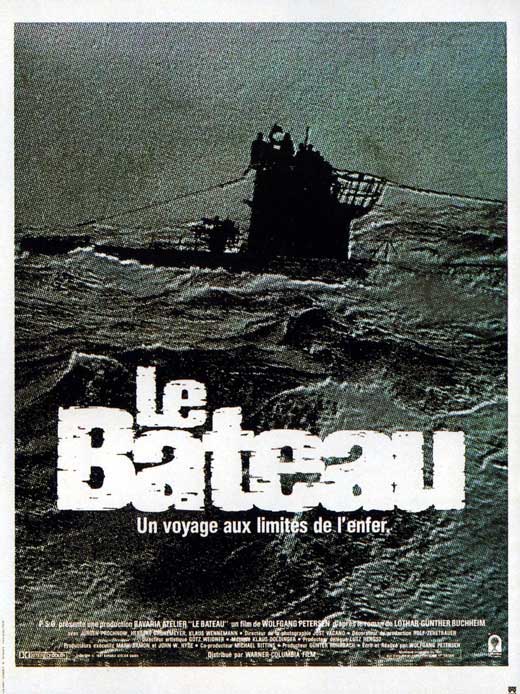 Das Boot movie poster print featuring a German submarine from the iconic film.