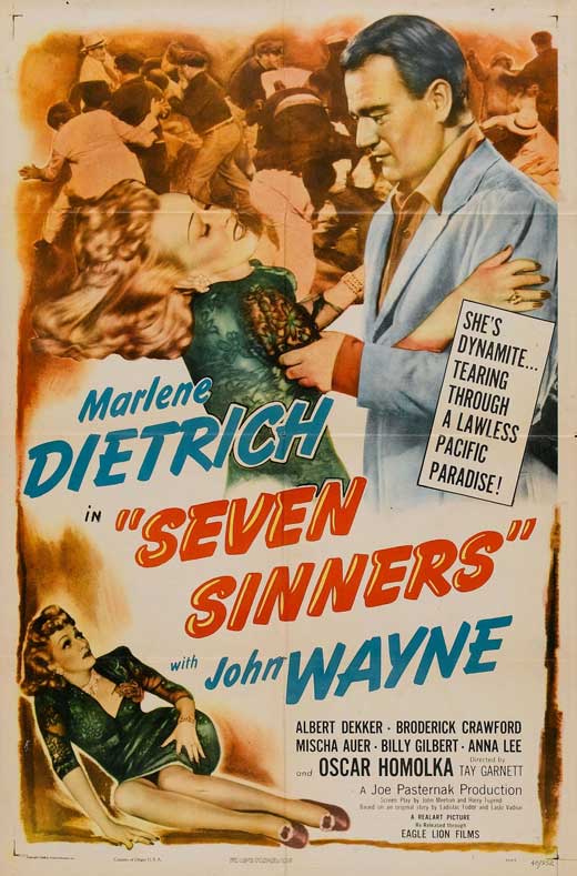 Seven Sinners Movie Poster Print showcasing classic cinema artwork.