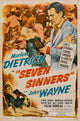 Seven Sinners Movie Poster Print showcasing classic cinema artwork.