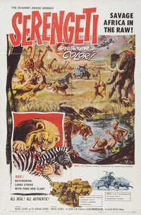 Serengeti Movie Poster Print featuring vibrant colors and captivating imagery.