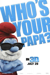 The Smurfs Movie Poster Print featuring colorful characters in their village.