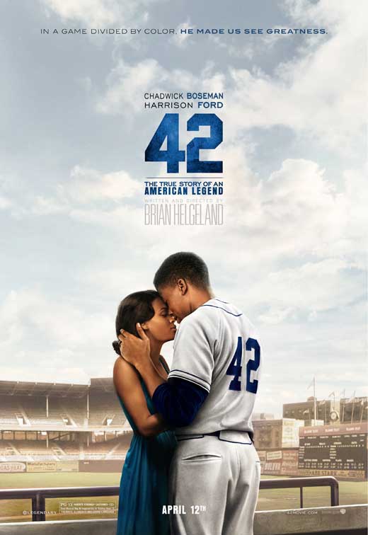 42 Movie Poster Print featuring Jackie Robinson breaking the color barrier.