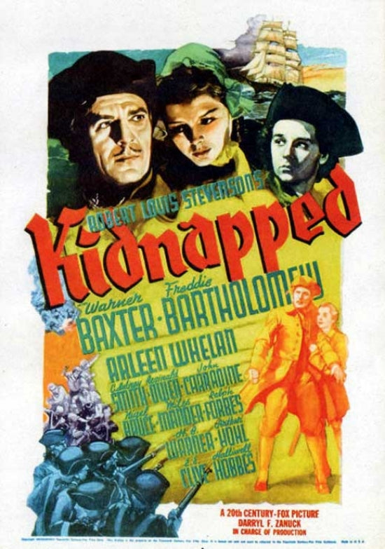 Kidnapped Movie Poster Print featuring classic adventure film art.