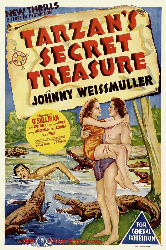Tarzan's Secret Treasure Movie Poster Print showcasing adventure and classic film art