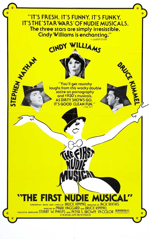The First Nudie Musical Movie Poster Print featuring vibrant colors and playful design.