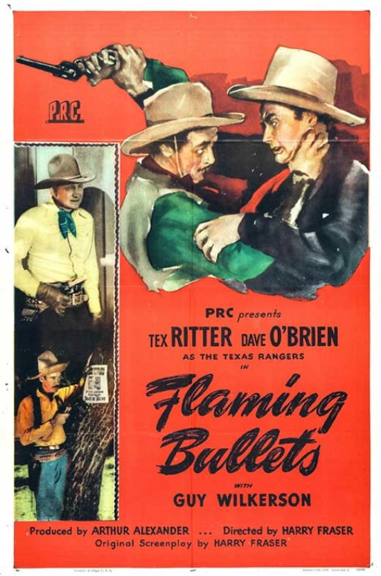 Flaming Bullets Movie Poster Print featuring action-packed design.