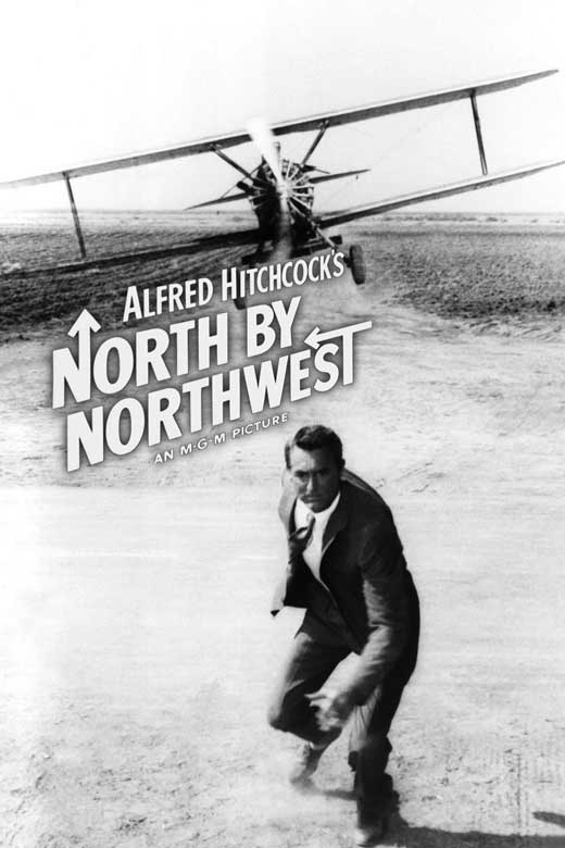 North by Northwest Movie Poster Print showcasing classic film art.