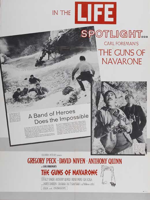 The Guns of Navarone Movie Poster Print featuring iconic imagery.