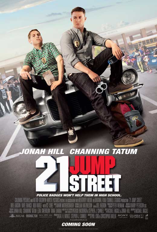 21 Jump Street Movie Poster Print featuring two undercover cops in a high school setting.