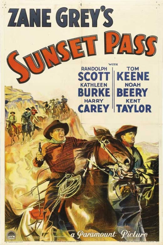 Sunset Pass Movie Poster showcasing a beautiful sunset landscape.