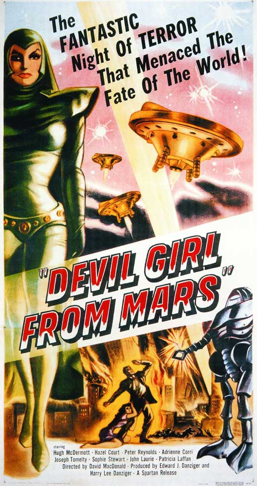 Devil Girl from Mars Movie Poster Print featuring retro sci-fi design.
