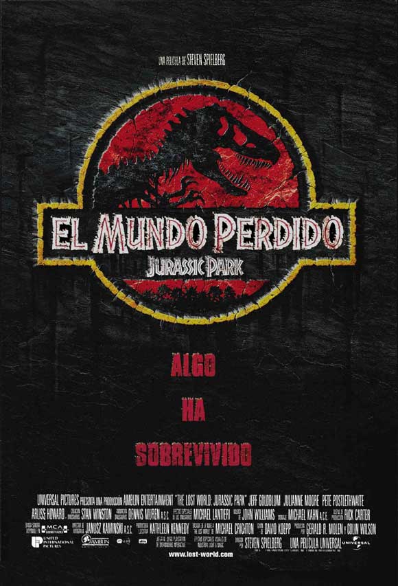 The Lost World: Jurassic Park 2 Movie Poster Print featuring dinosaurs and adventure.