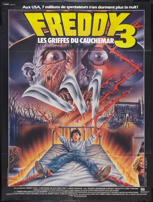 A Nightmare on Elm Street 3: Dream Warriors Movie Poster Print with iconic horror imagery.