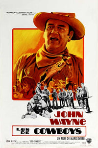 The Cowboys Movie Poster Print featuring iconic Western film imagery.
