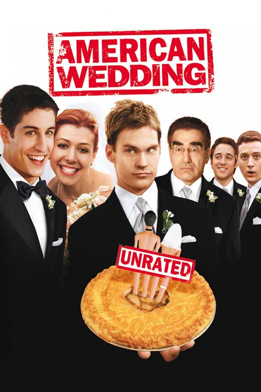 American Wedding Movie Poster Print featuring vibrant colors and iconic imagery.
