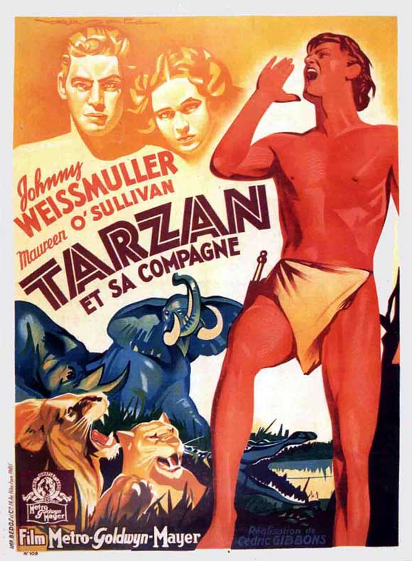Tarzan and His Mate Movie Poster Print showcasing Tarzan's adventure.