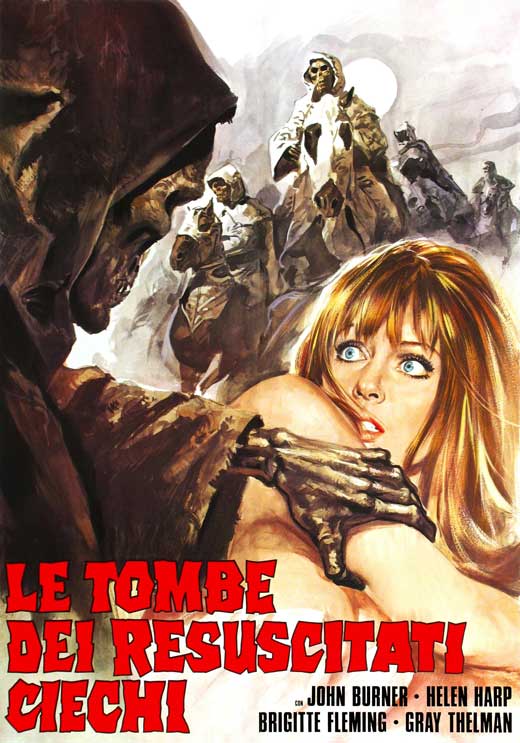 Tombs of the Blind Dead Movie Poster Print showcasing eerie imagery.