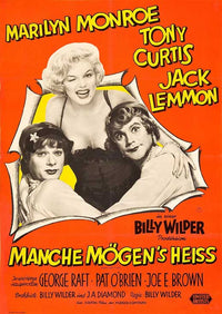 Some Like It Hot Movie Poster Print featuring classic Hollywood stars.