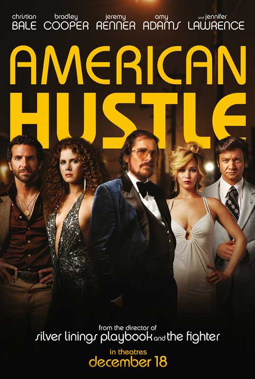 American Hustle Movie Poster Print featuring vibrant colors and stylish design.