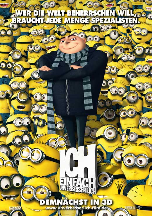 Despicable Me Movie Poster Print featuring characters and vibrant colors.