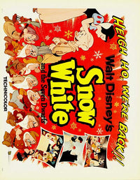 Snow White and the Seven Dwarfs Movie Poster Print featuring enchanting characters.