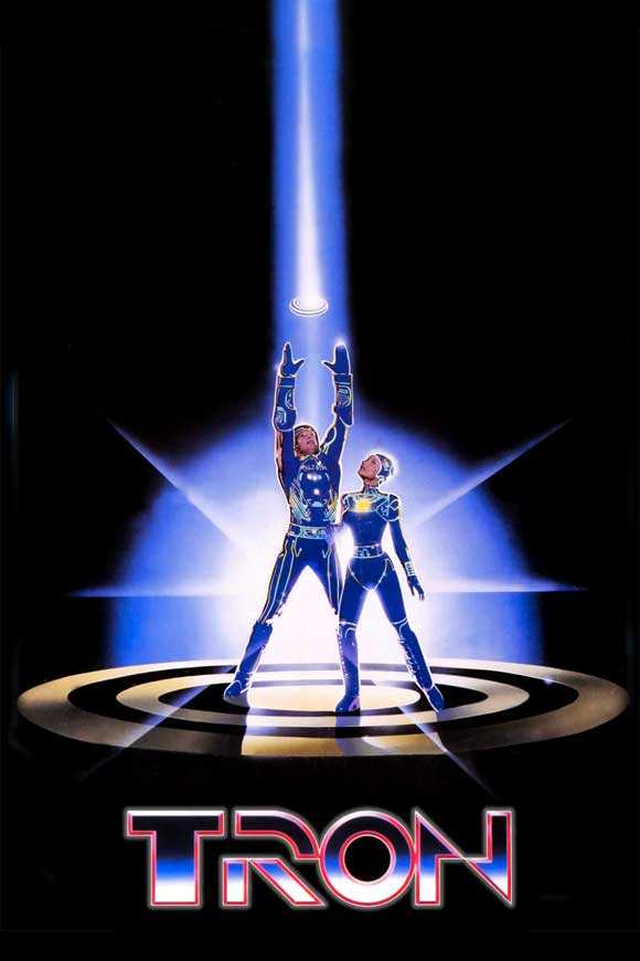 Tron Movie Poster Print showcasing iconic light cycles and neon landscapes.