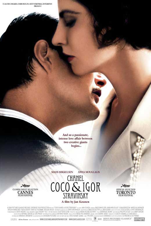 Coco Chanel & Igor Stravinsky Movie Poster Print featuring iconic figures of the 20th century.